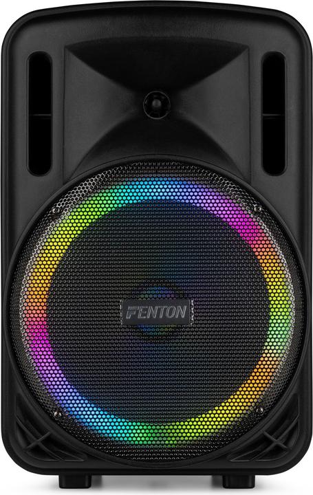 Actual product image Fenton Speaker Bluetooth - FT12LED MK2 karaoke box met LEDâ€™s, accu en microfoon - Voor (Active)