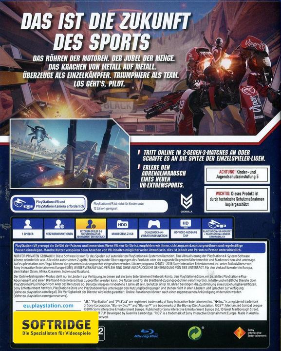 Actual product image Sony RIGS Mechanized Combat League VR (PS4, Multilingual)