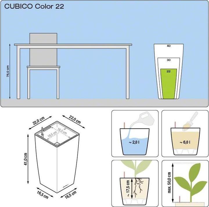 Actual product image Lechuza Cubico Color (22 cm)