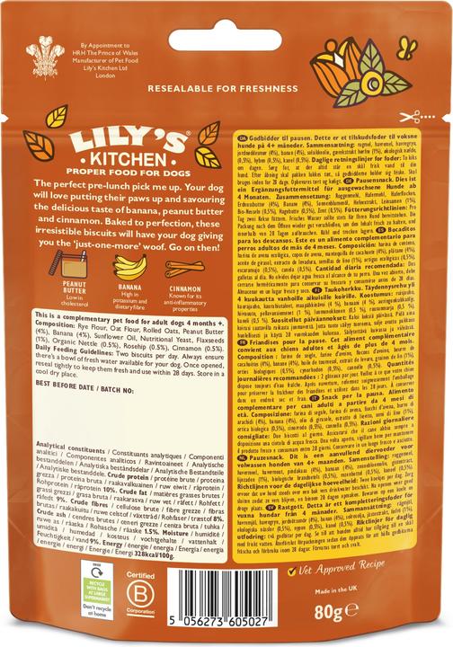 Immagine prodotto Lily's Kitchen Spuntino Biscotti al burro di arachidi - banana (Adulto, 1 pz., 80 g)