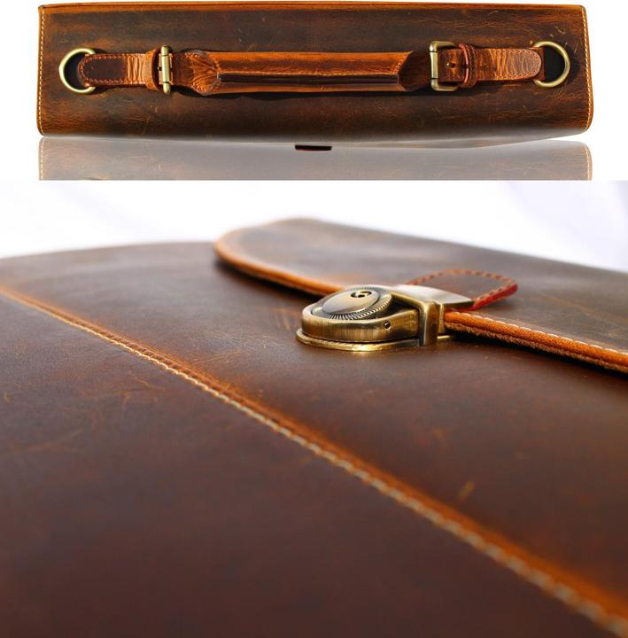 Actual product image Only-Bags.Store Genuine Leather Briefcase, Laptop Bag, Office Shoulder Bag, Messenger Bag, Christmas Gift (15")