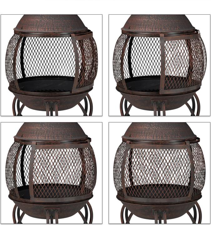 Actual product image Relaxdays Garden Chiminea Grey