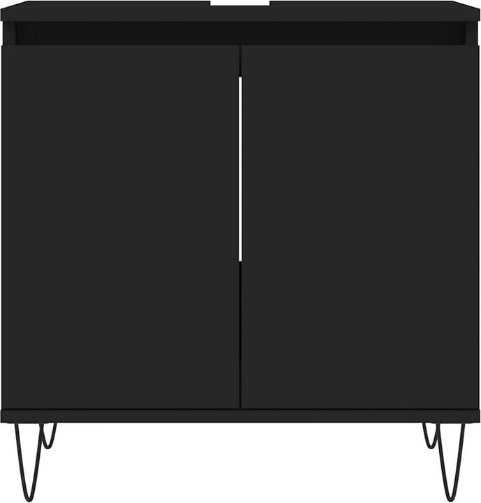 Actual product image VidaXL Badschrank Schwarz 58x33x60 cm Holzwerkstoff, Farbe (58 x 33 x 60 cm)