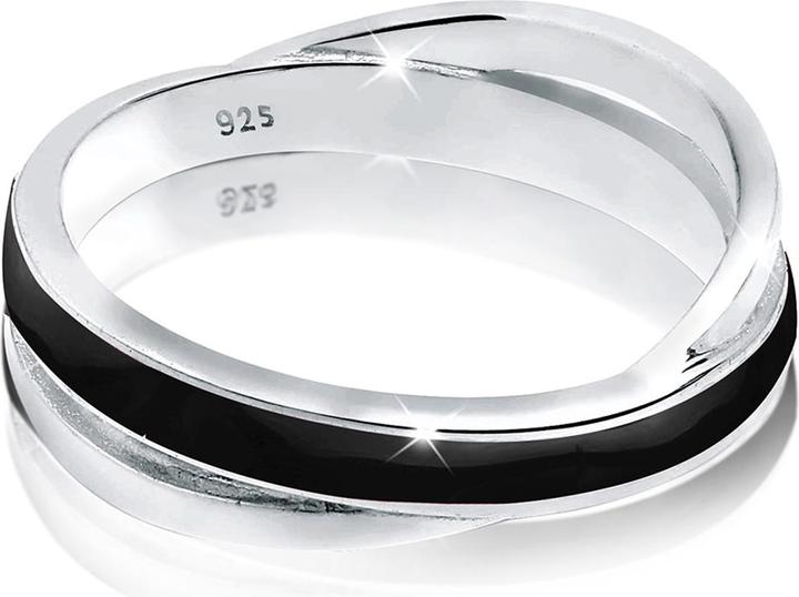 Produktbild Elli Wickelring mit Emaille Schwarz (60, 925 Silber)