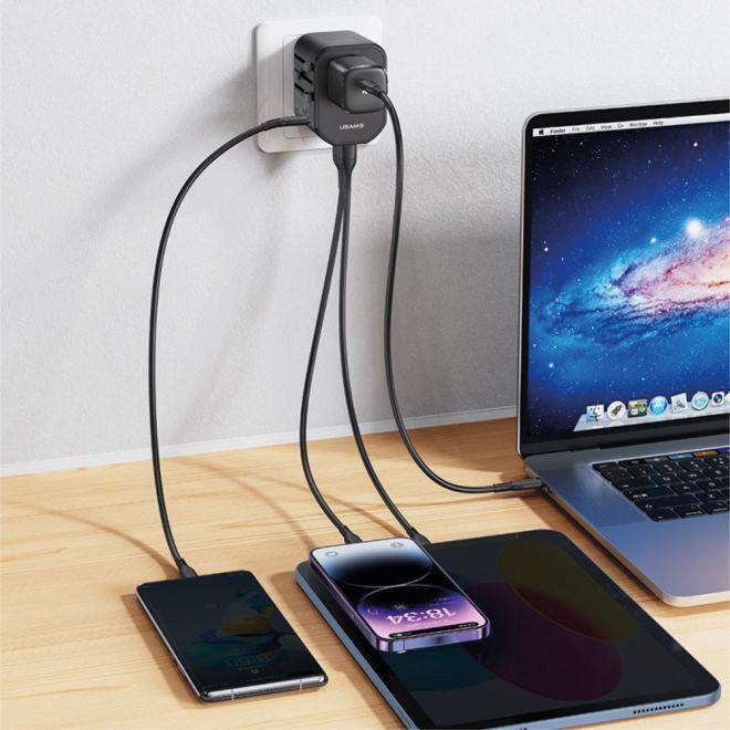 Actual product image Usams T59 Travel Charger with 20W Dual USB-A + Type-C