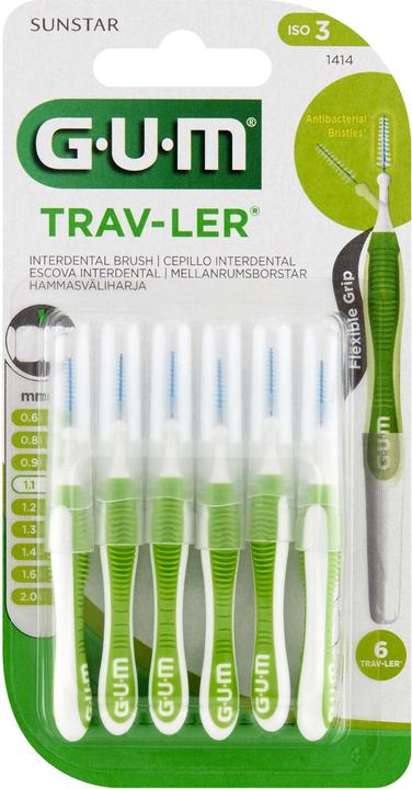 Actual product image GUM Interdental brushes Trav-Ler 1.1 mm green 6 pieces (6 x, 1.10 mm)