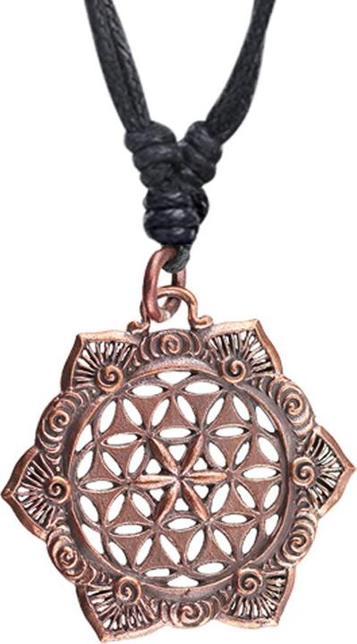 Image du produit Star Piercing Collier noir pendentif or rose fleur avec étoile (sans laiton, Cuivre)