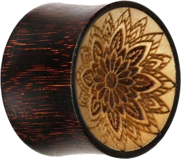 Produktbild Star Piercing Flared Plug Blume Krokodilholz aus Tamarind Holz (ohne Messing, Organisch)