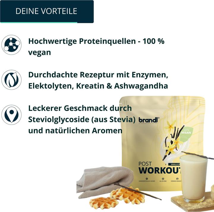 Produktbild Brandl-Nutrition Pulver Post Workout Vegan (Vanille, 1 Stk., 1000 g)