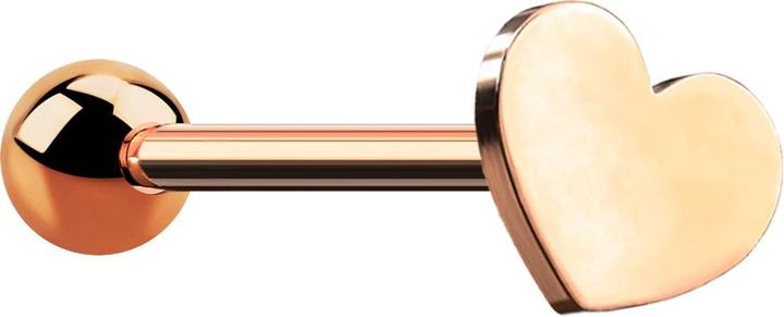 Actual product image Star Piercing Micro Barbell rosegold mit Kugel und Herz (without brass, Surgical steel 316L)