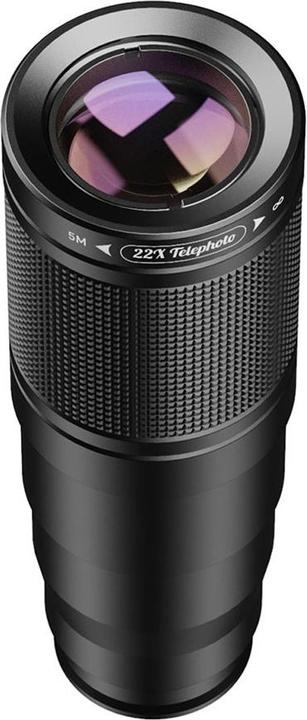 Produktbild Apfelkiste Smartphone Teleskop-Objektiv 22x – Fisheye, Makro, Weitwinkel & Stativ