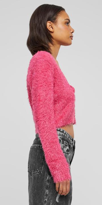 Actual product image Urban Classics Ladies Tied Cropped Feather Cardigan - 117653 (XL)