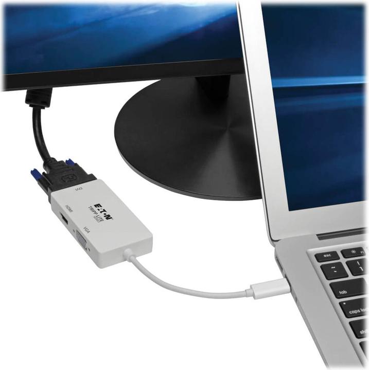 Image du produit Eaton Adaptateur USB-C multiport M/3xF - 4K HDMI DVI VGA HDCP Blanc (USB 3.1, 15.24 cm)