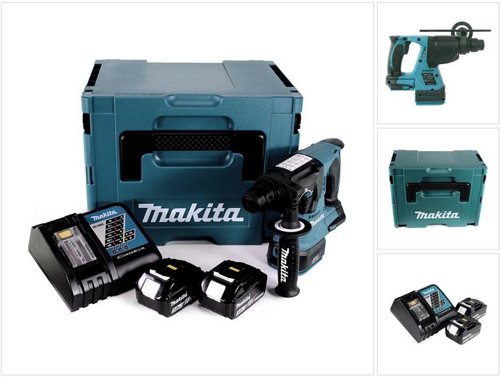 Actual product image Makita DHR 242 RFJ cordless hammer drill 18V 2,0J SDS-plus Brushless + 2x battery 3,0Ah + charger + Makpac (Rechargeable battery operated)