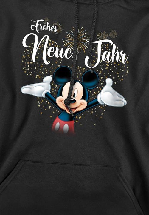 Actual product image Disney Mens German Mickey Mouse Fireworks New Year Hoodie (M)