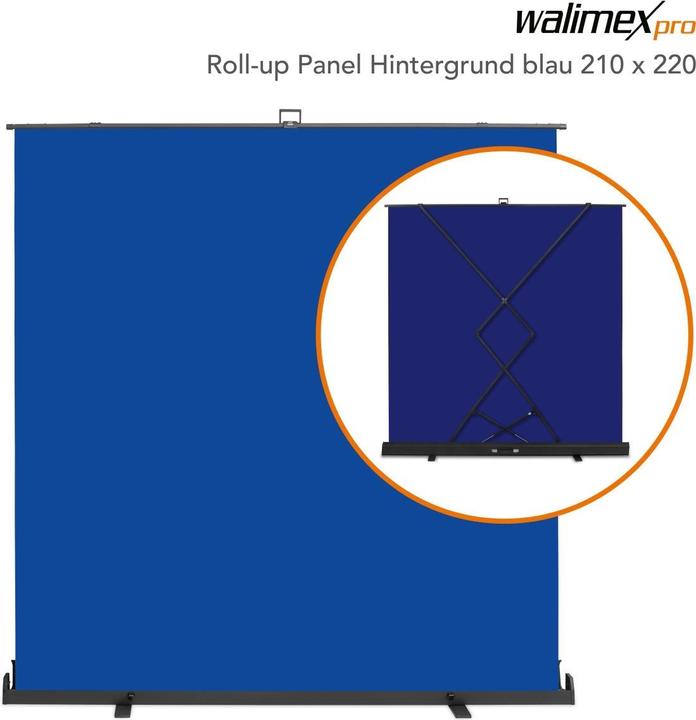 Actual product image Walimex pro Roll-up panel background blue 210x220 (220 cm, 220 cm)