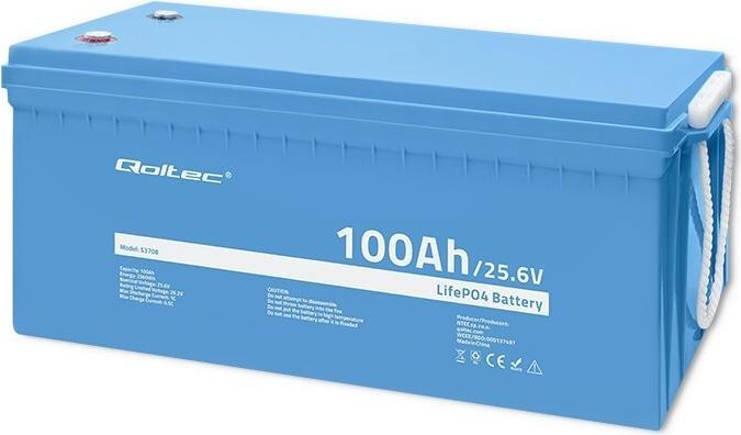 Immagine prodotto Qoltec Accumulatore LiFePO4 Litowo-Żelazowo-Fosforanowy | 25.6V | 100Ah | 2560Wh | BMS (12 V, 200 Ah)