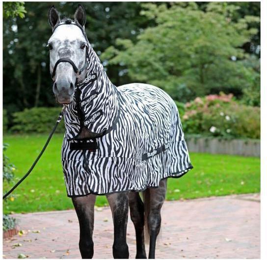 Produktbild Kerbl Zebra Fliegen- und Ekzemerdecke m Halsteil (145 cm)