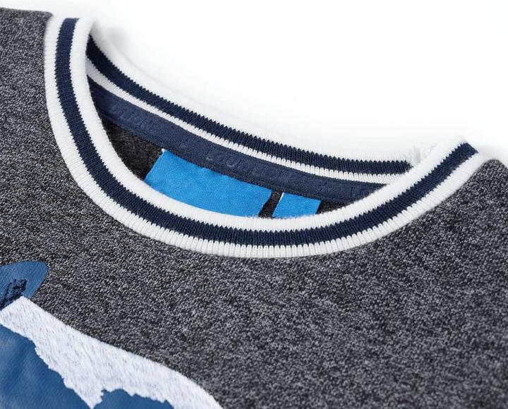 Actual product image VidaXL Children's sweatshirt navy blue melange 140,Material: 80 (140)