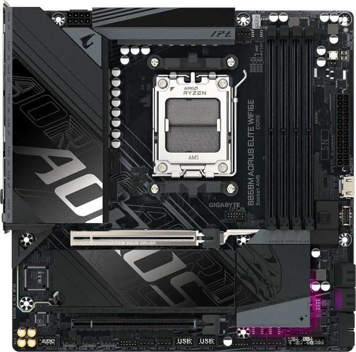 Produktbild Gigabyte MB GBT AMD AM5 B850M AORUS ELITE WIFI6E (AM5, AMD B850, mATX)