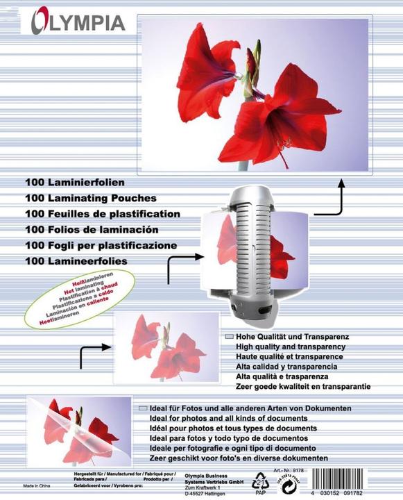 Olympia Feuilles de plastification (A6, 100 pièce(s), 125 µm)