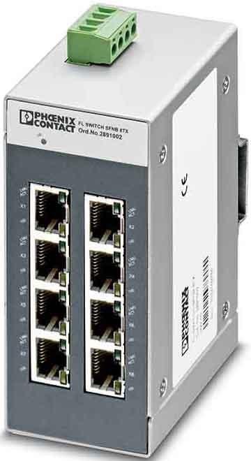 Actual product image Phoenix Contact Ethernet switch 8xRJ45-connectors. (8 Ports)