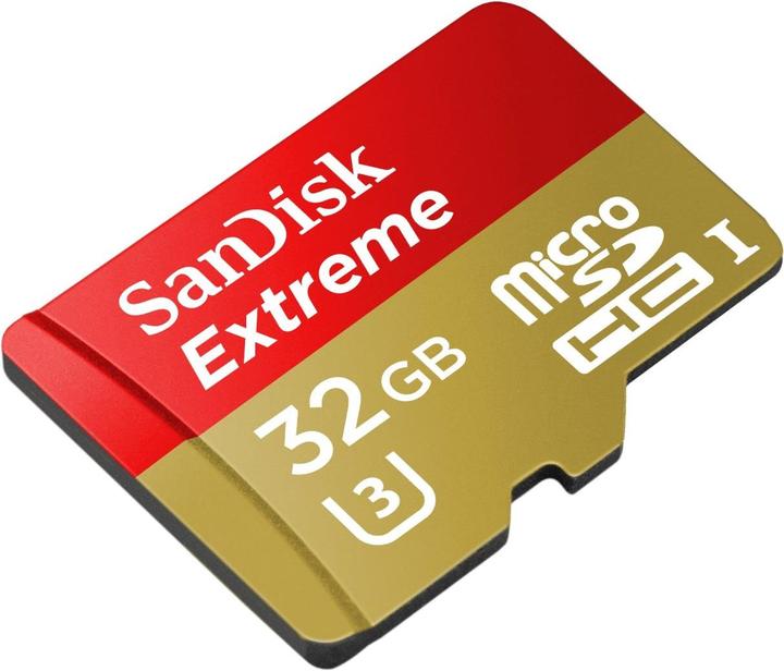 Productafbeelding SanDisk Extreme microSDHC U3 met adapter (32 GB, microSDHC, U3, UHS-I)