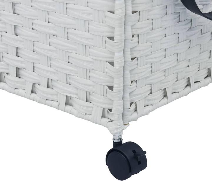 Produktbild VidaXL Wäschekorb mit Rollen Weiss 60x35x60,5 cm Rattan,Farbe