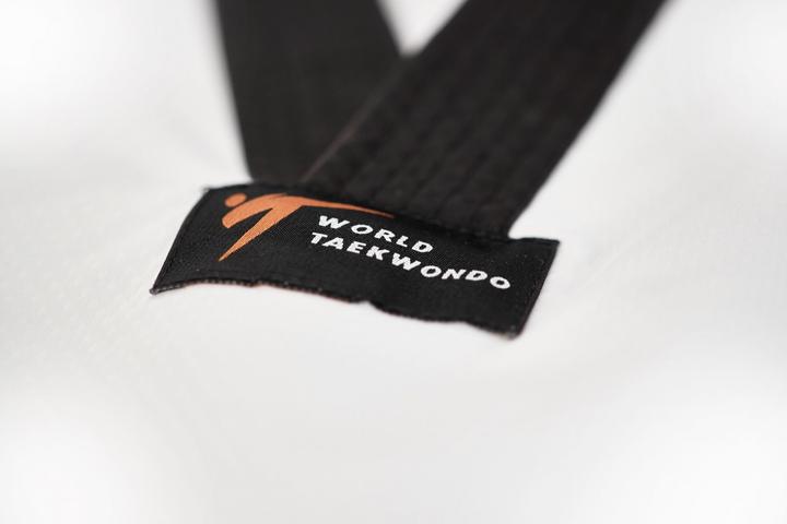 Actual product image adidas Taekwondo suit, adi Fighter Eco WT, black lapel (170)
