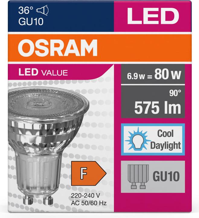 Immagine prodotto Osram Valore Led Par16 (GU10, 6.90 W, 575 lm, 1 x, F)