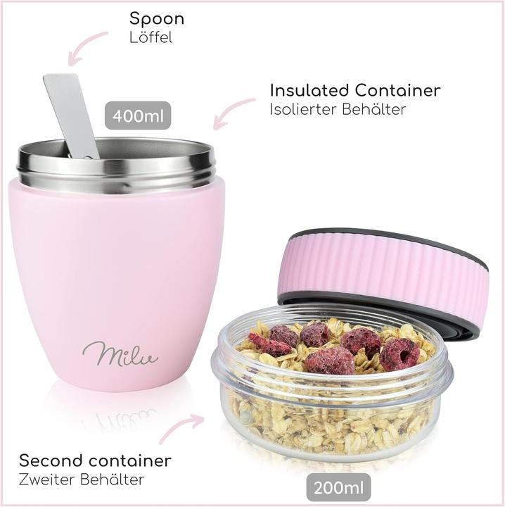 Immagine prodotto Milu Contenitore per alimenti rosa da 0,4 l