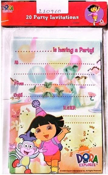 Immagine prodotto Dora The Explorer Logo Festa Inviti Misura Confezione 20 (20 pz.)