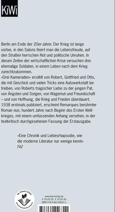 Actual product image Drei Kameraden (German, E.M. Remarque, 2014)