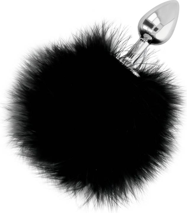 Image du produit Darkness Plug anal en métal avec queue de lapin noire