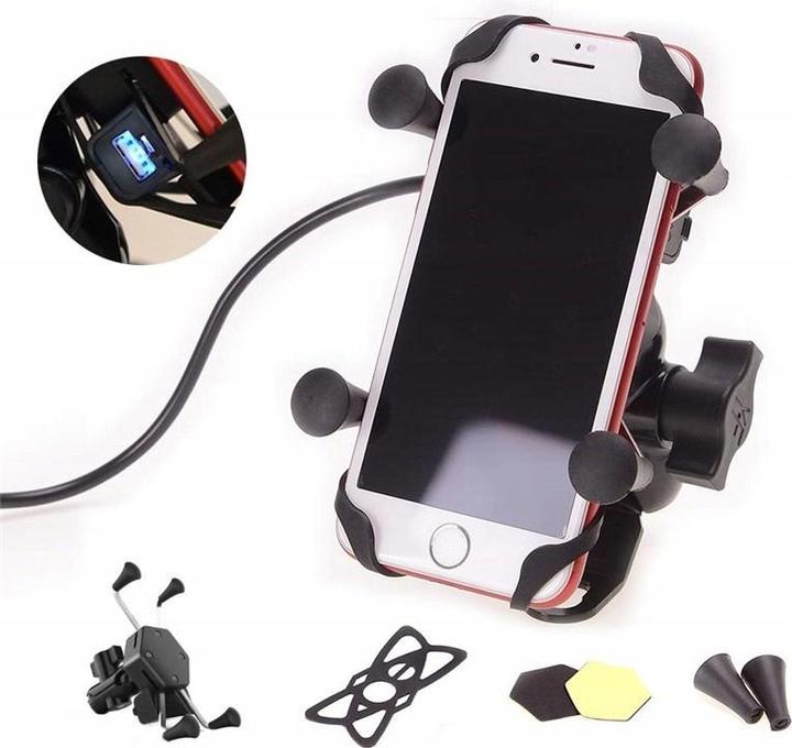Produktbild FreedConn Motorrad-Telefonhalter Mc7c + Bm2r Steuerrohrbefestigung