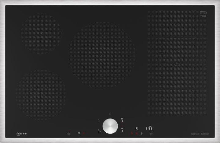 Produktbild Neff N 90, Induktionskochfeld, 80 cm, Schwarz, Mit Rahmen aufliegend, T68STV4M0