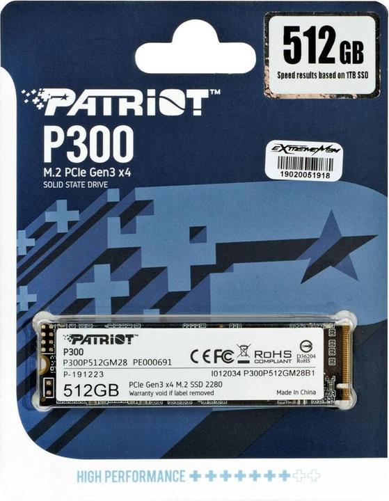 Actual product image Patriot P300 SSD 512 GB (512 GB, M.2 2280)