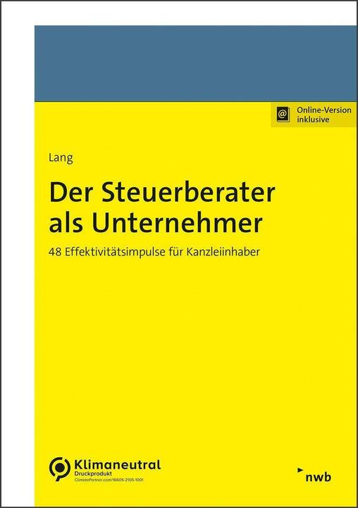Image du produit Der Steuerberater als Unternehmer (Allemand, Thomas Lang, 2022)