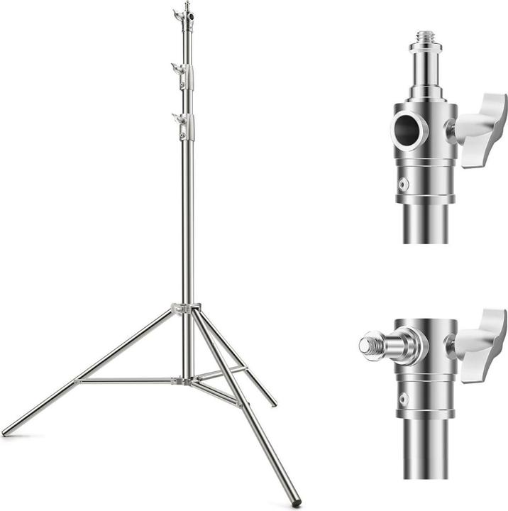 Actual product image K&F Concept 2,8m photography light stand Spring Buffer Heavy Duty Stainless Steel Stand (10 kg)