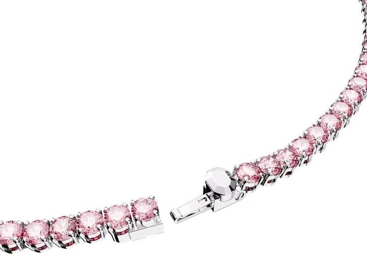 Produktbild Swarovski 5681800 Ketting Matrix Tennis zilverkleurig-roze 41 cm. (Swarovski Metall, 41 cm)