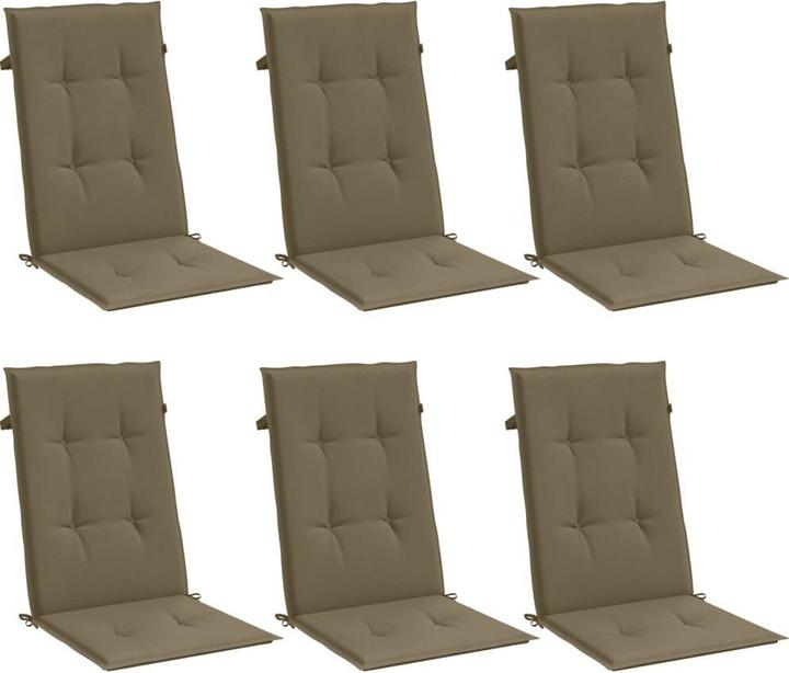Image du produit VidaXL Coussins de sièges à haut dossier 6 pcs. tissu (120 x 50 x 4 cm)