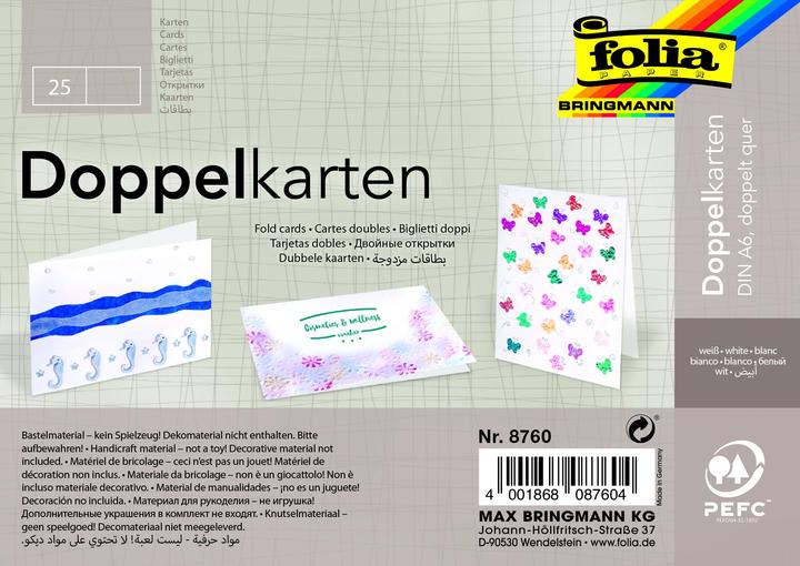 Actual product image Letter card DIN A6 landscape double white (25 x)