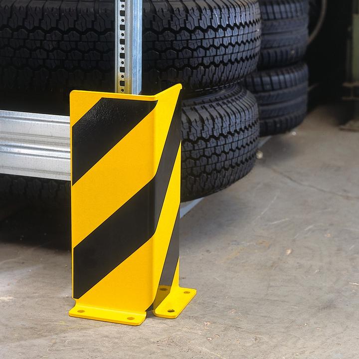 Actual product image Moravia BLACK BULL collision protection WINKEL 400 Yellow coated with black stripes