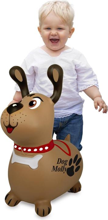 Produktbild Braun Hüpftier Dog Molly mit Pumpe