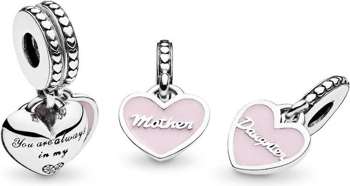 Actual product image Pandora Mother & daughter hearts (Sterling silver 925, Enamel)