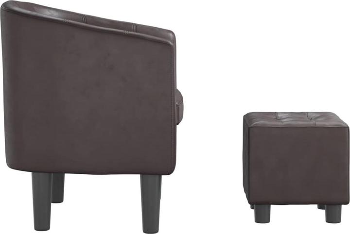 Immagine prodotto VidaXL Clubsessel mit Fusshocker Braun Kunstleder,Farbe