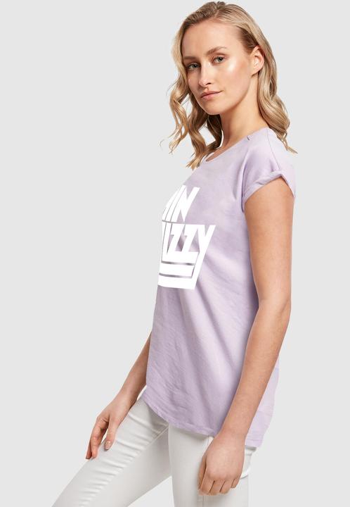 Produktbild Merchcode Ladies Thin Lizzy - TL Stacked Logo White Extended Shoulder Tee - 181487 (S)