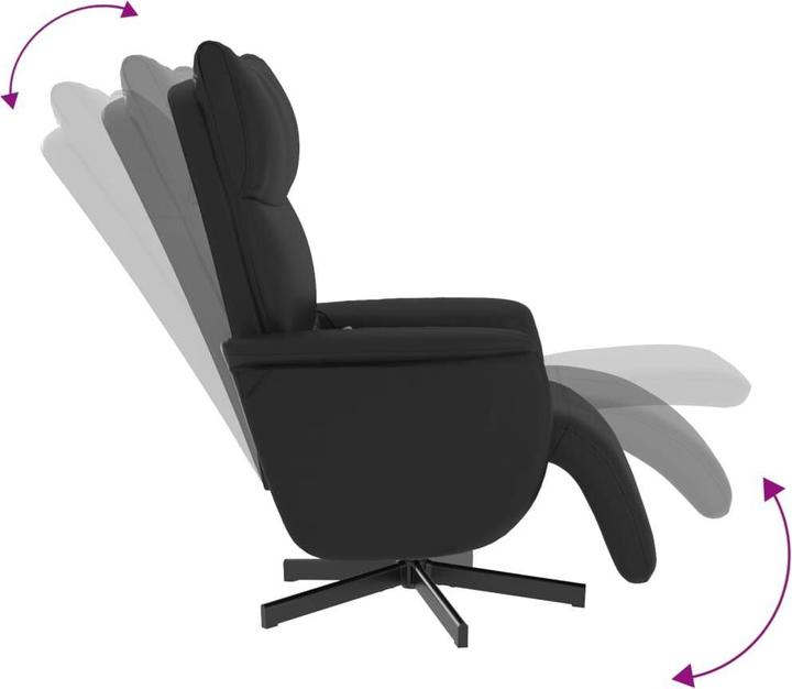 Produktbild VidaXL Massagesessel mit Fussteil Schwarz Kunstleder,Farbe