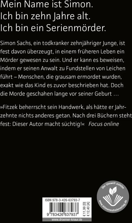 Produktbild Das Kind (Deutsch, Sebastian Fitzek, 2009)