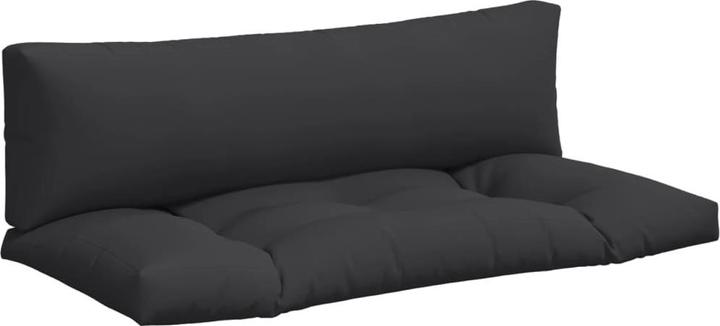 Produktbild VidaXL Palettenkissen Palettensofa Palettenpolster Sitzkissen 2tlg Schwarz Stoff (110 x 58 x 10 cm)
